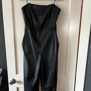 Vegan Leather Strapless Jumpsuit NWOT